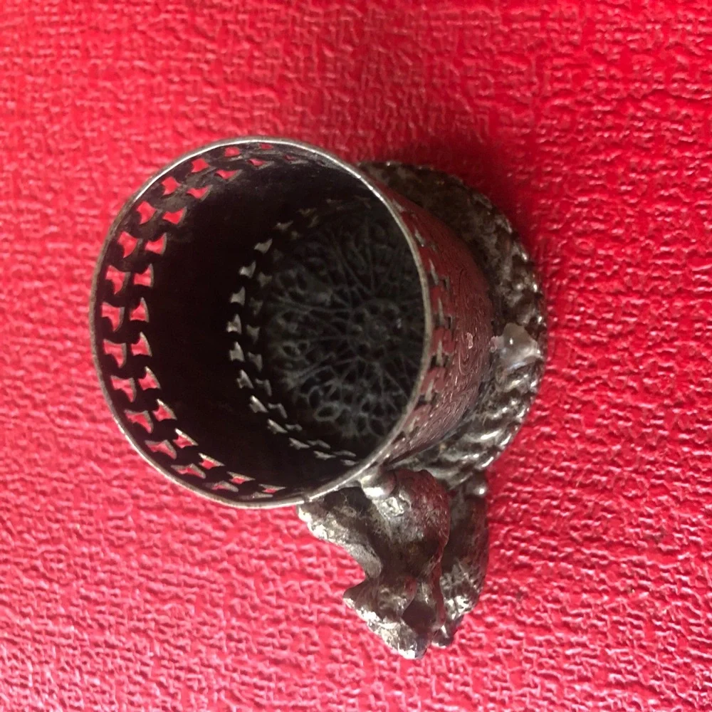 🖤VINTAGE Poodle votive or makeup holder 🐩